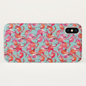 Coques Case-Mate iPhone Flamants roses d'aquarelle recueillis (Dos (Horizontal))