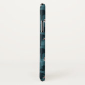 Coques Case-Mate iPhone Flamants roses en pastel sur Teal (Dos/Droite)