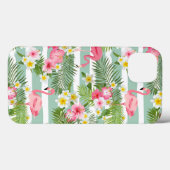 Coques Case-Mate iPhone Flamants roses Et Rayures (Verso (horizontal))