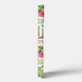 Coques Case-Mate iPhone Flamants roses Et Rayures | Monogramme (Verso / Droite)