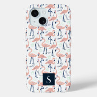 Flamants Roses Modernes Monogramme