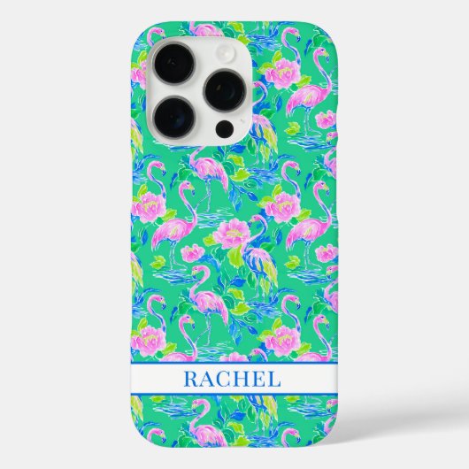 Coques Case-Mate iPhone Flamants Roses Monogrammés (Verso)
