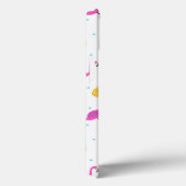 Coques Case-Mate iPhone Flamants roses néon | Monogramme (Verso / Droite)