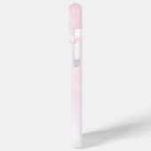 Coques Case-Mate iPhone Flamants roses pailletés Monogramme (Verso / Gauche)
