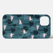 Coques Case-Mate iPhone Flamants roses Pastel En Turquoise (Verso (horizontal))