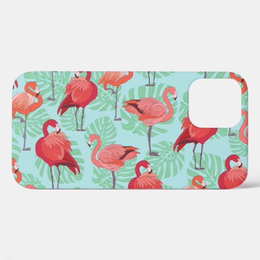Coques Case-Mate iPhone Flamants roses roses : Exotic Seamless Motif. (Verso (horizontal))
