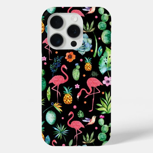 Coques Case-Mate iPhone Flamants roses roses, Fleurs tropicales, Succulent (Verso)
