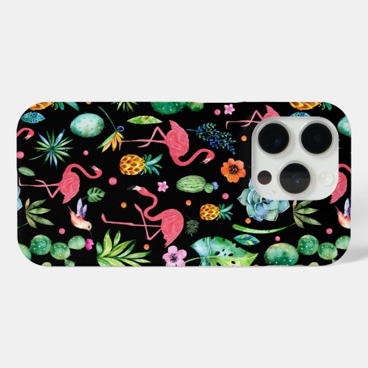 Coques Case-Mate iPhone Flamants roses roses, Fleurs tropicales, Succulent (Verso (horizontal))