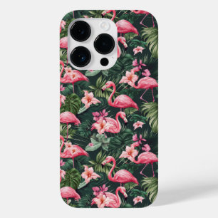 Coque Pour iPhone 14 Pro Flamants roses roses Motif tropical