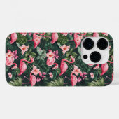 Coques Case-Mate iPhone Flamants roses roses Motif tropical (Verso (horizontal))