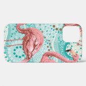 Coques Case-Mate iPhone Flamants roses sans soudure motif (Verso (horizontal))