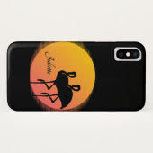 Coques Case-Mate iPhone Flamants roses Sunset personnel avec nom (Dos (Horizontal))