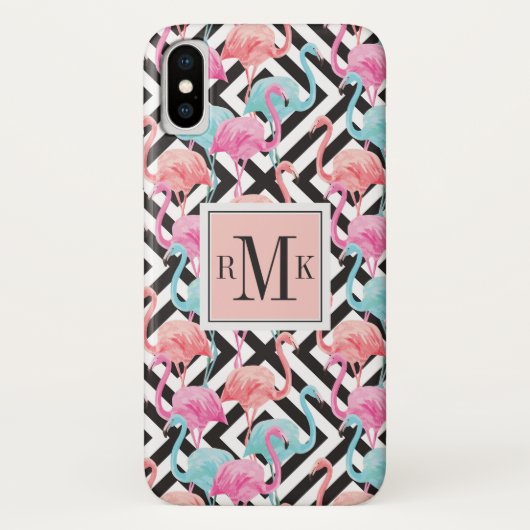 Coques Case-Mate iPhone Flamants roses sur le Motif de conception en gras (Dos)