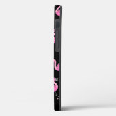 Coques Case-Mate iPhone flamants roses sur noir (Verso / Gauche)