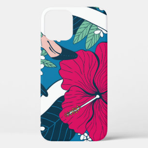 Case-Mate iPhone Case Flamants roses tropicaux : Hibiscus Plumeria Arriè