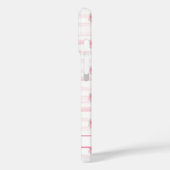 Coques Case-Mate iPhone Flamants sur rayures à l'aquarelle monogrammées (Verso / Gauche)