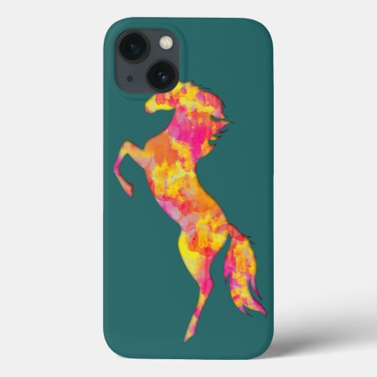 Coques Case-Mate iPhone Flames de silhouette du Cheval de Feu Abstrait Élé (Verso)