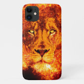 Coques Case-Mate iPhone Flames Red Orange Lion Face (Dos)