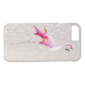 Coques Case-Mate iPhone Flamingo d'aquarelle rose chic blanc imitation par (Dos (Horizontal))