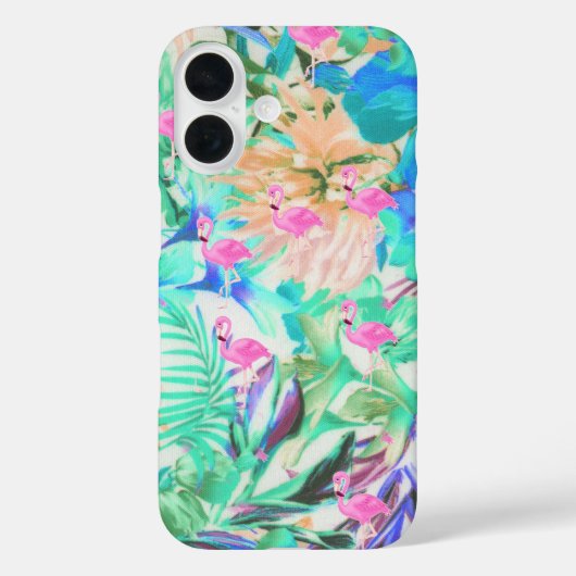 Coques Case-Mate iPhone Flamingo floral tropical sarcelle moderne rose (Verso)
