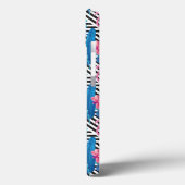 Coques Case-Mate iPhone Flamingo & Palms on Geometric Pattern (Verso / Gauche)