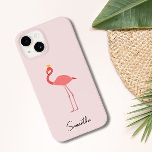 Coque Pour iPhone 14 Flamingo Rose Minimaliste Moderne