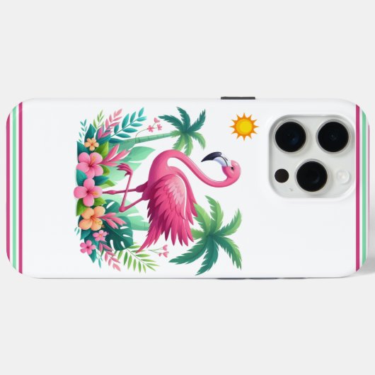 Coques Case-Mate iPhone Flamingo rose tropicale/Floride (Verso (horizontal))