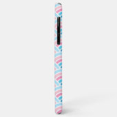 Coques Case-Mate iPhone Flamingo Rouge Rose Clair Bleu Motif Vagues Concen (Dos/Gauche)