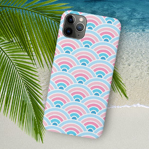 Case-Mate iPhone Case Flamingo Rouge Rose Clair Bleu Motif Vagues Concen