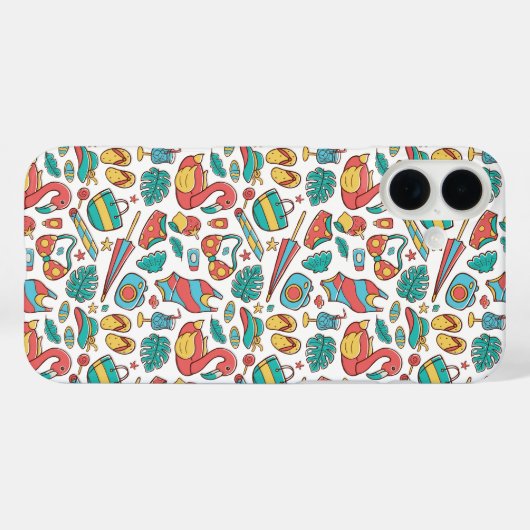 Coques Case-Mate iPhone Flamingo Tropical Summer Pattern (Verso (horizontal))