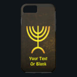 Coque iPhone 7 Flamme de Menorah<br><div class="desc">Un rendu numérique brun et or de la menorah juive à sept branches (hébreu : מְ נ וֹ רָ ‎). Ajoutez votre propre texte. La menorah à sept branches, utilisée dans le sanctuaire portatif mis en place par Moïse dans le désert et plus tard dans le Temple de Jérusalem, est...</div>