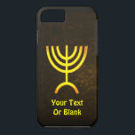 Coque iPhone 7 Flamme de Menorah<br><div class="desc">Un rendu numérique brun et or de la menorah juive à sept branches (hébreu : מְ נ וֹ רָ ‎). Ajoutez votre propre texte. La menorah à sept branches, utilisée dans le sanctuaire portatif mis en place par Moïse dans le désert et plus tard dans le Temple de Jérusalem, est...</div>