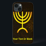 Case-Mate iPhone Case Flamme de Menorah<br><div class="desc">Un rendu numérique brun et or de la menorah juive à sept branches (hébreu : מְ נ וֹ רָ ‎). Ajoutez votre propre texte. La menorah à sept branches, utilisée dans le sanctuaire portatif mis en place par Moïse dans le désert et plus tard dans le Temple de Jérusalem, est...</div>