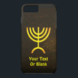 Coque iPhone 7 Plus Flamme de Menorah<br><div class="desc">Un rendu numérique brun et or de la menorah juive à sept branches (hébreu : מְ נ וֹ רָ ‎). Ajoutez votre propre texte. La menorah à sept branches, utilisée dans le sanctuaire portatif mis en place par Moïse dans le désert et plus tard dans le Temple de Jérusalem, est...</div>