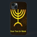 Coques Pour iPhone Flamme de Menorah<br><div class="desc">Un rendu numérique brun et or de la menorah juive à sept branches (hébreu : מְ נ וֹ רָ ‎). Ajoutez votre propre texte. La menorah à sept branches, utilisée dans le sanctuaire portatif mis en place par Moïse dans le désert et plus tard dans le Temple de Jérusalem, est...</div>