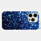 Coques Case-Mate iPhone Flamme de parties scintillant bleu foncé (Verso (horizontal))