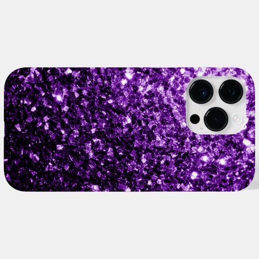 Coques Case-Mate iPhone Flamme de parties scintillant foncé violet brillan (Verso (horizontal))