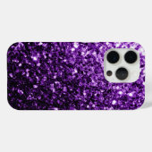 Coques Case-Mate iPhone Flamme de parties scintillant violette (Verso (horizontal))