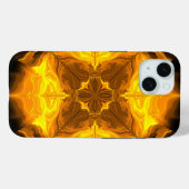 Coques Case-Mate iPhone Flamme Dorée Kaléidoscope Art Fractal (Verso (horizontal))