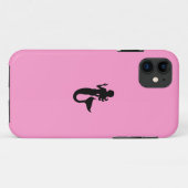 Coques Case-Mate iPhone Flamme noir sur rose (Dos (Horizontal))