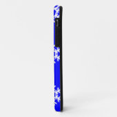 Coques Case-Mate iPhone Flammes blanches sur bleu (Dos/Gauche)