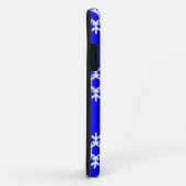 Coques Case-Mate iPhone Flammes blanches sur bleu (Dos/Droite)