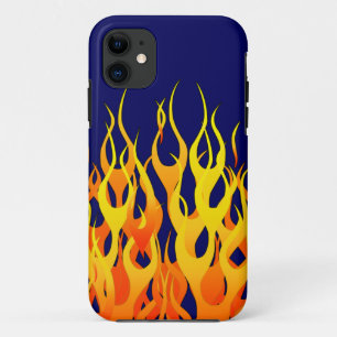 Coque Case-Mate Pour iPhone Flammes de course classique sur bleu marine