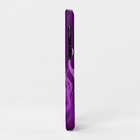 Coques Case-Mate iPhone Flammes de course violet cool (Dos/Gauche)