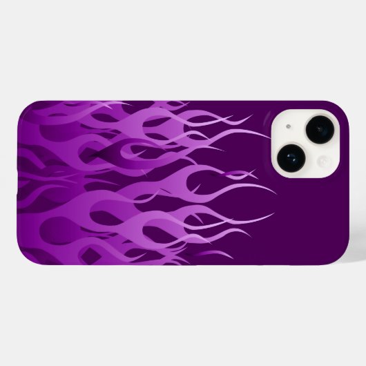 Coques Case-Mate iPhone Flammes de course violet cool (Verso (horizontal))