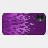 Coques Case-Mate iPhone Flammes de course violet cool élégant (Dos (Horizontal))