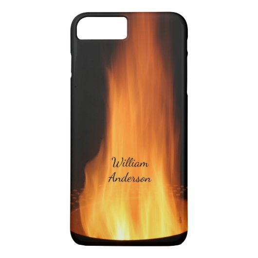 Coques Case-Mate iPhone Flammes de feu de camp brûlant noir orange feu (Dos)