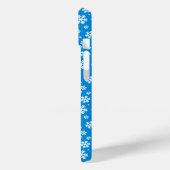 Coques Case-Mate iPhone Flammes de neige blanches sur le Motif d'hiver ble (Verso / Gauche)