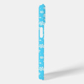 Coques Case-Mate iPhone Flammes de neige blanches sur Motif d'hiver bleu c (Verso / Droite)