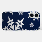 Coques Case-Mate iPhone Flammes de neige de vacances (Verso (horizontal))